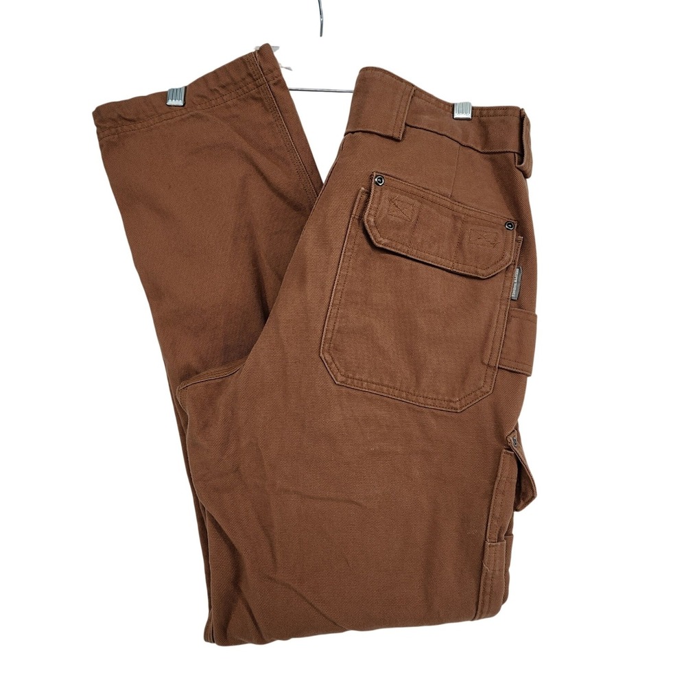 Duluth Trading Co 32x34 Brown Fire Hose Cargo Pants Work Utility Canvas Rugged